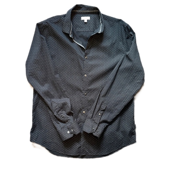 CALVIN KLEIN  | Men’s Printed Button Up Shirt | Black | Size: L - Picture 1 of 10